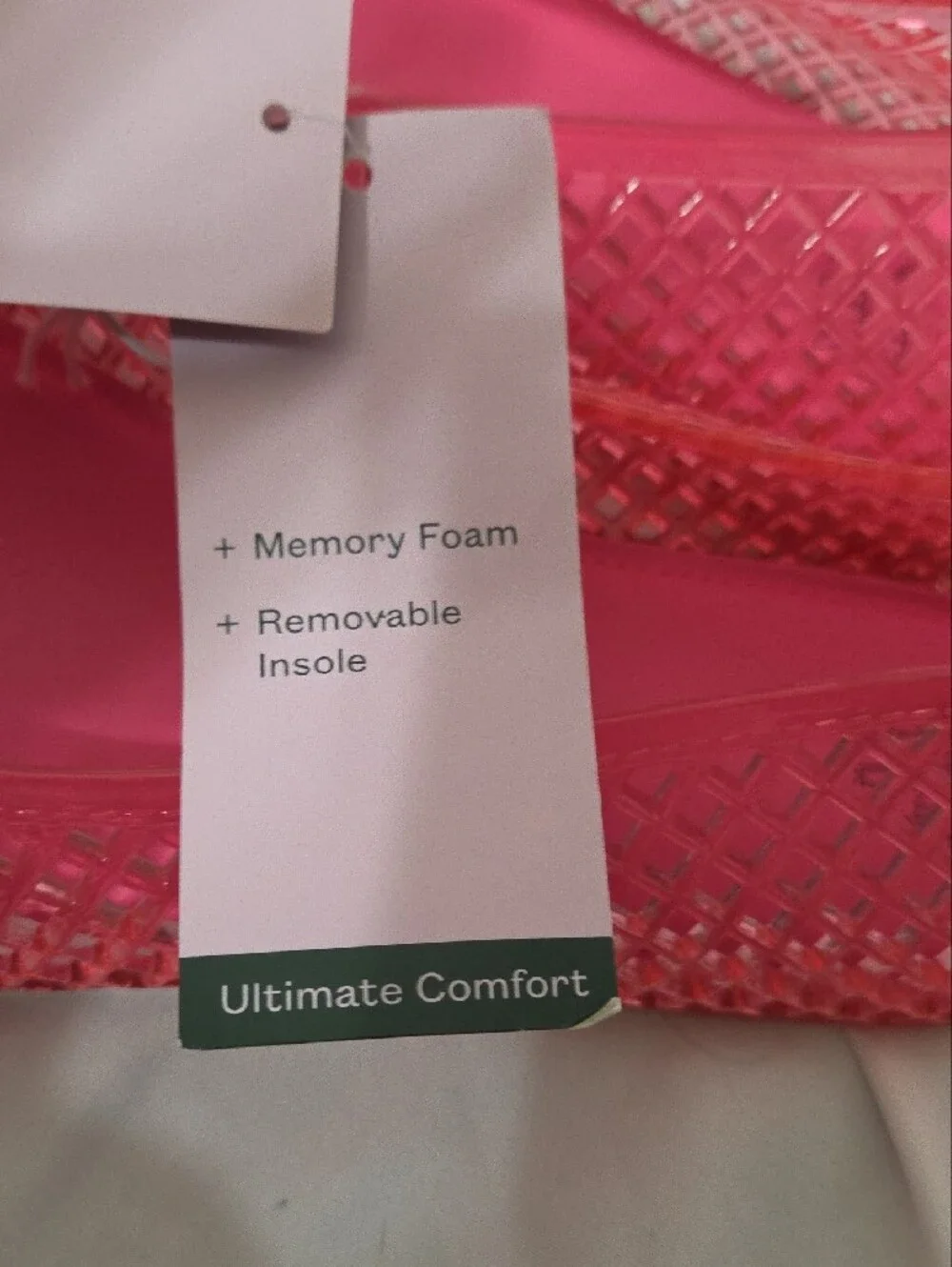 Pink Jelly Shoes Woven Flats, Size 9, Memory Foam Insoles, New w/Tags Attached